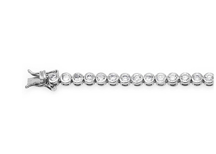 Silver Plated CZ Studded Tennis Bracelet